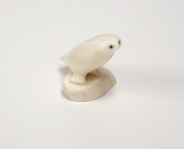 Yupik Walrus Ivory Owl Figurine