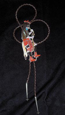 Zuni Inlay Snake Dancer Bolo Tie