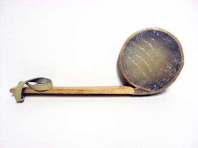 Northwest Coast Indian Fish Skin Rattle