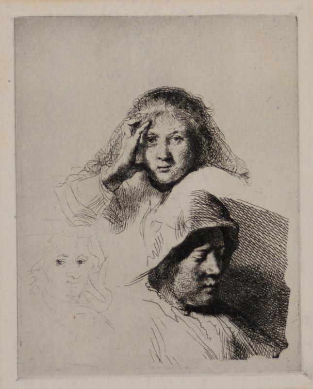 Three Heads of Women, One Lightly Etched (facsimile)