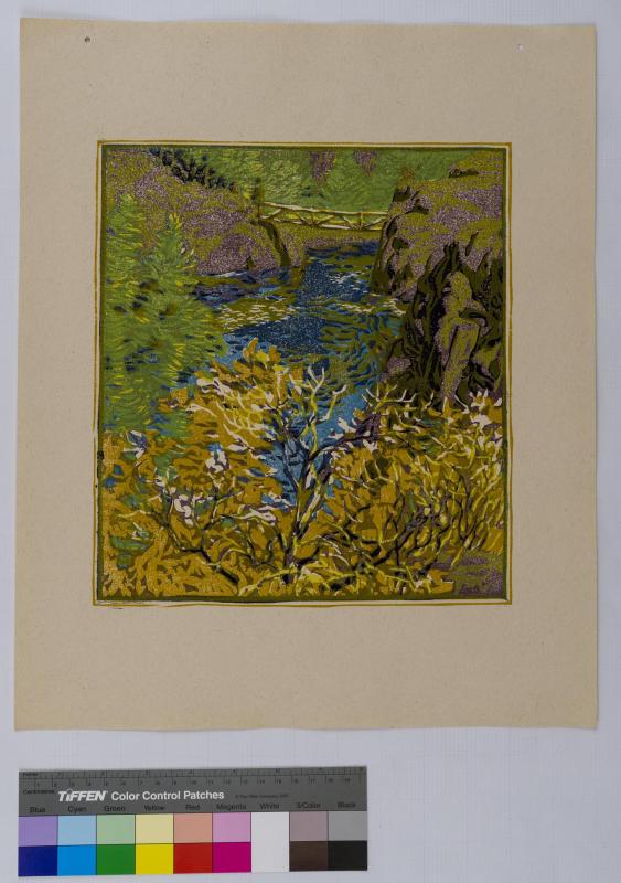 Rio Pecos (yellow green, yellow, light blue, black, and purple progressive proof)