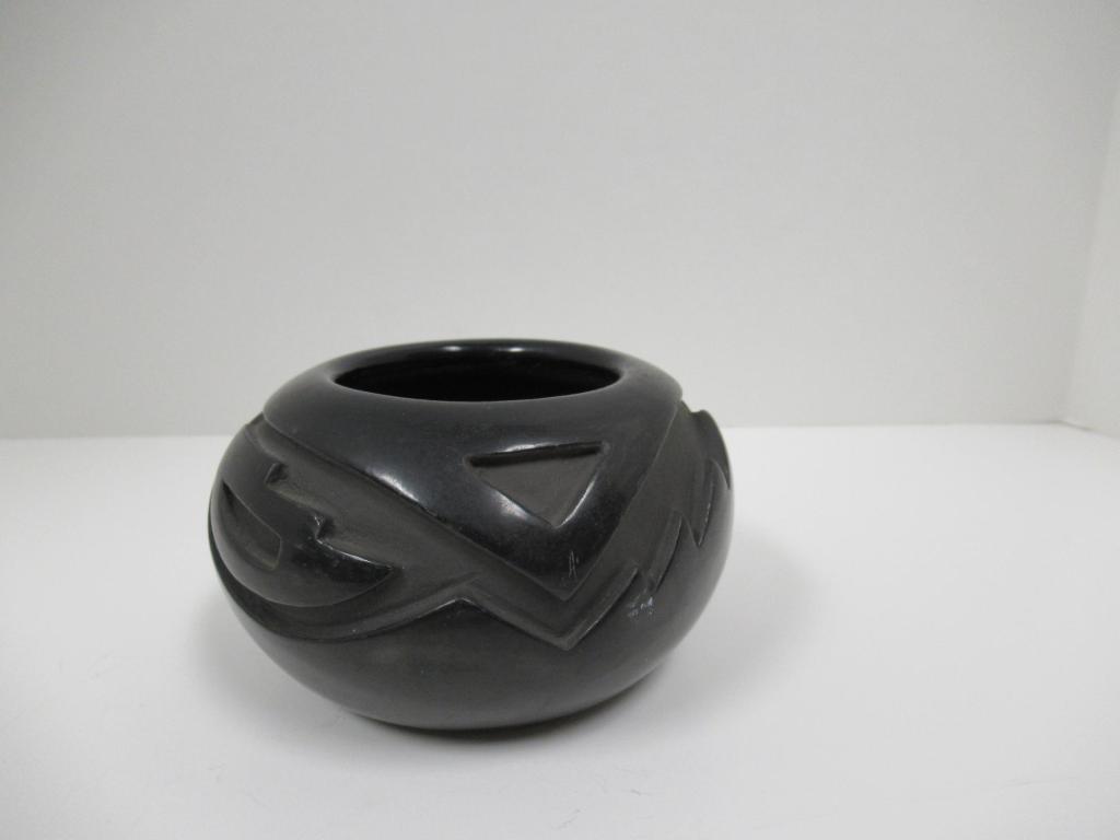 Santa Clara Carved Blackware Bowl