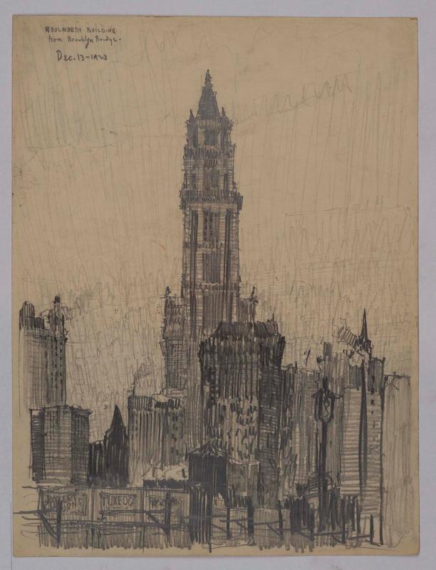 Woolworth Building from Brooklyn Bridge