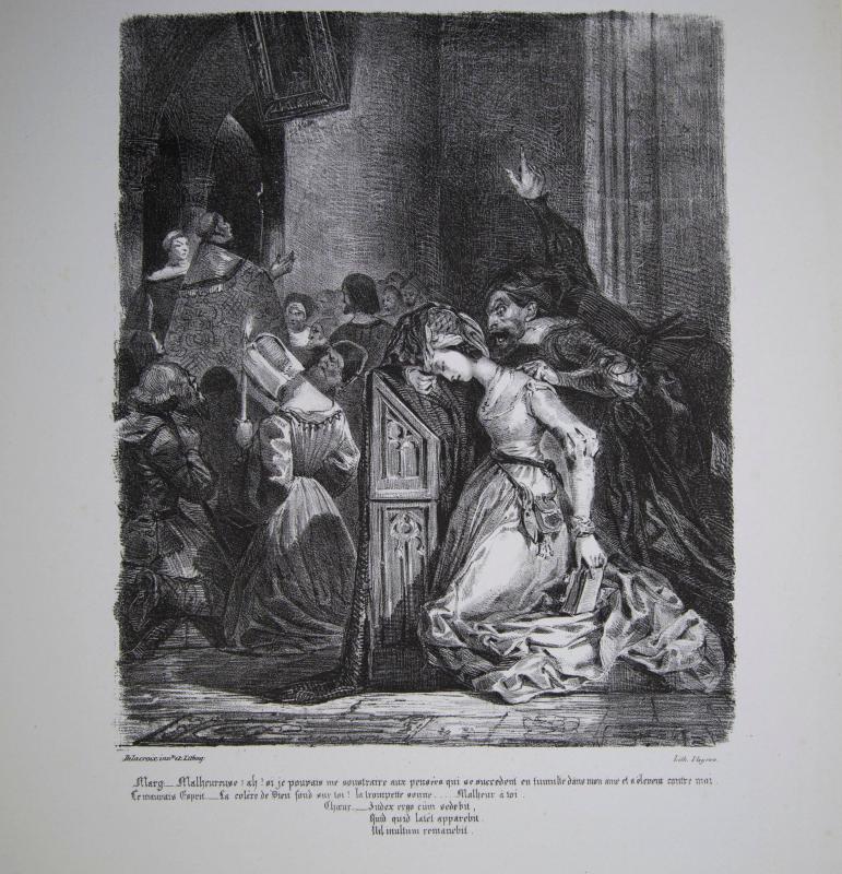 Marguerite in Church, illustration for Goethe's Faust