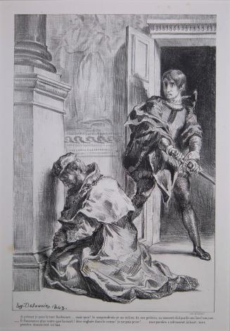 Hamlet tente de tuer le roi from series Hamlet, treize sujets dessinés