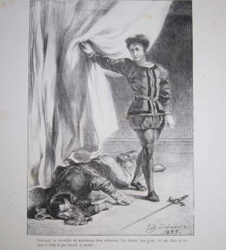 Hamlet et le cadavre de Polonius from Hamlet, treize sujets dessinés