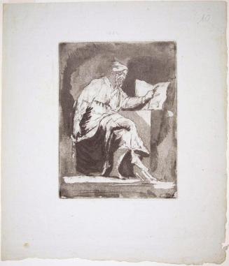 Old Man Seated, Reading a Book