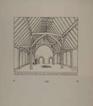 Interior Manor House, Little Chesterford, Essex, England/Three Aisled Main Hall View toward the Masonry Ktchen Block, c. 1225