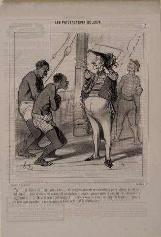 "Yes..... je délivré vô... bon petits noirs...." plate 21 from Les Philanthropes du jour