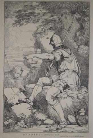 Banditti taking his post from set of 12 etchings dedicated to Sir Joshua Reynolds