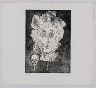 Untitled (human face and skull)