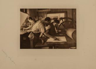 Frederick Goulding at printing press