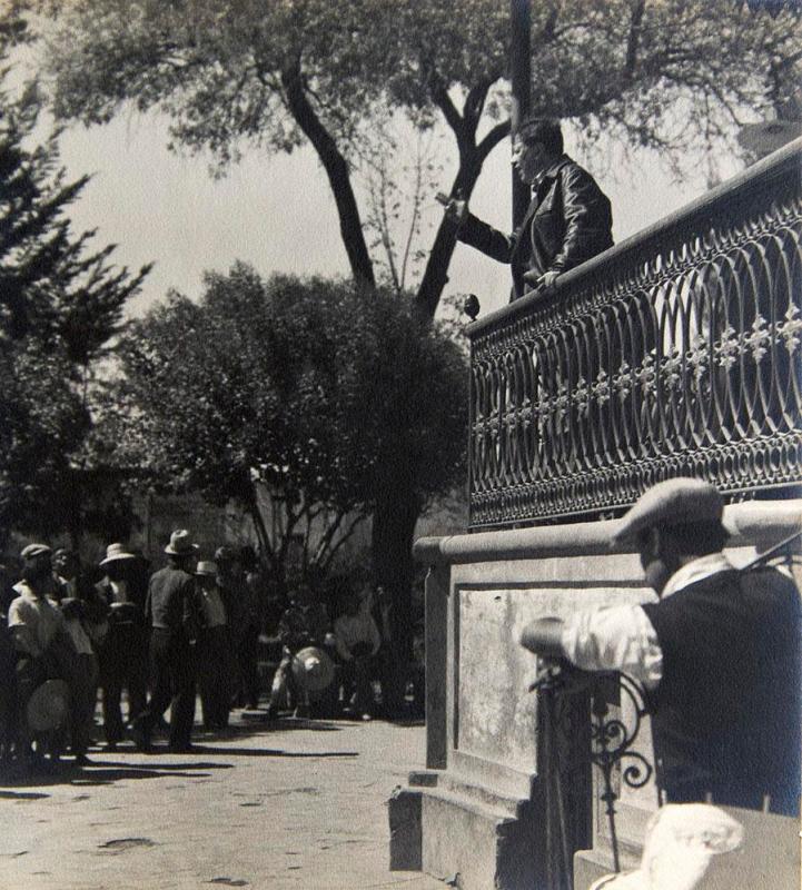 Diego Rivera Speaking to Agrarian Meeting, Mexico